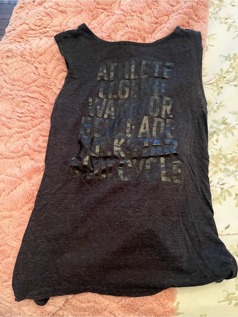 soulcycle Black Logo Muscle Tank with Subtle Gloss